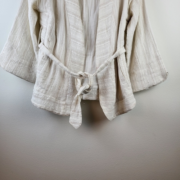 HEI HEI Anthropologie gauzy metallic thread lined Kimono Jacket XS Oversized - Picture 2 of 9